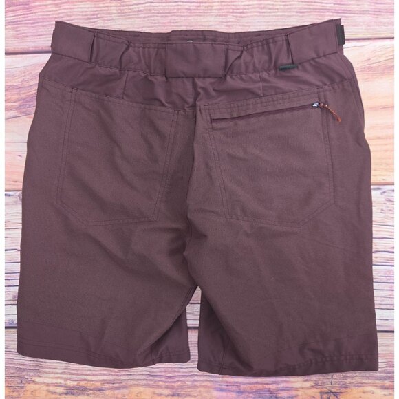 REI Co-Op Mens Burgundy Nylon Hiking Shorts Size 34 With Adjustable Belt - Picture 2 of 7
